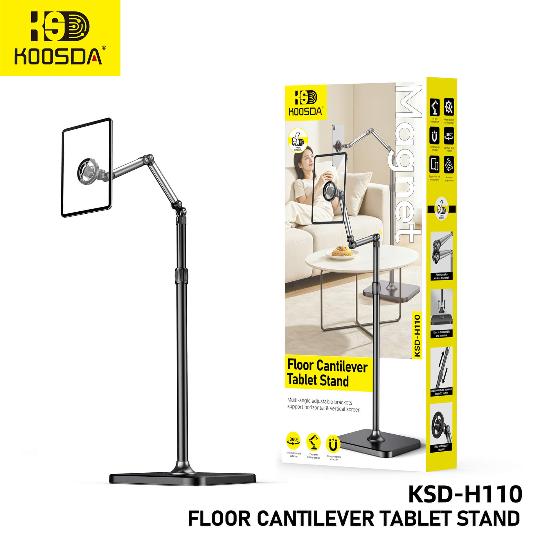 KSD-H110Pro Floorcant With RollersTabletstand Clip Model 1.70M