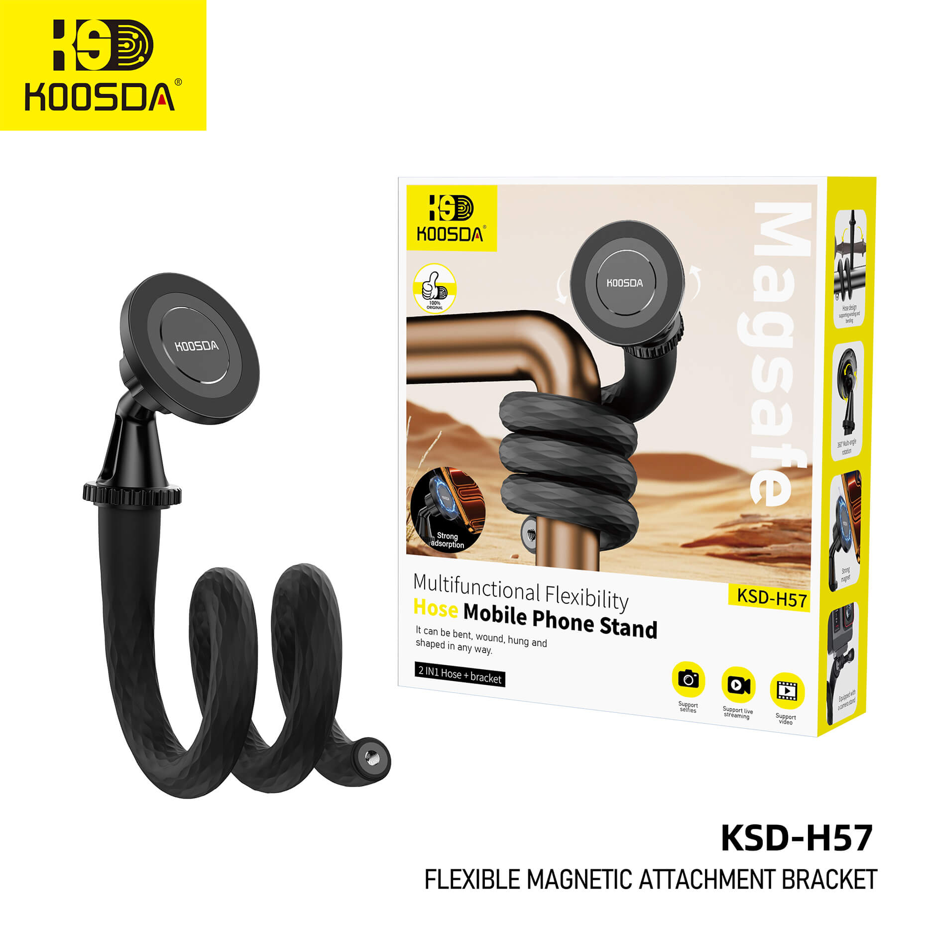 KSD-H57 Hose Mobile Phone Stand Multifunctional Flexibility