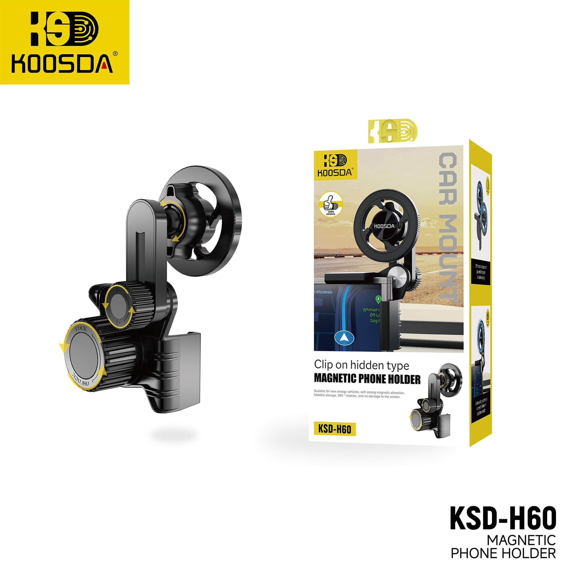 KSD-H60 Tesla Car Air Outlet Phone Holder Magnetic 