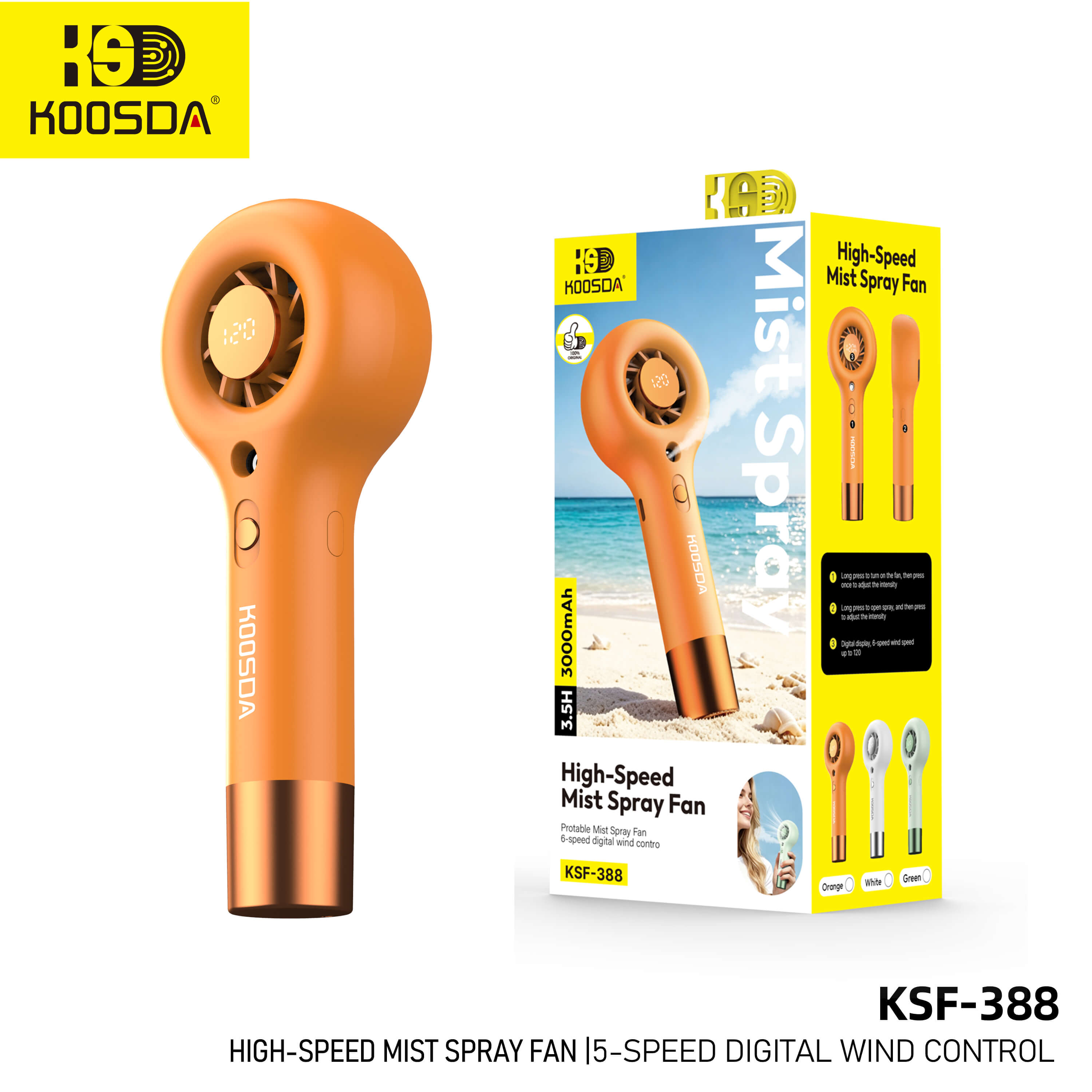 KSF-388 High-Speed  Mist Spray Fan 3.5H 6-speed digital wind control