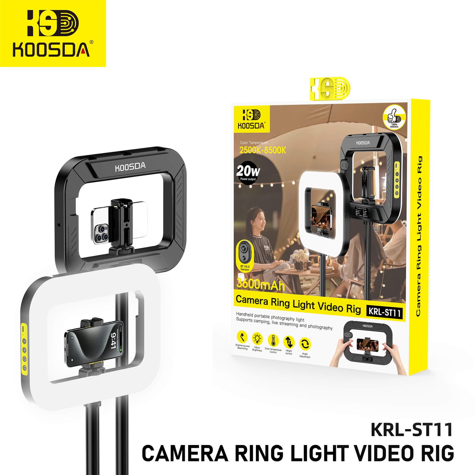 KRL-ST11 20W RING LAMP WITH REMOTE