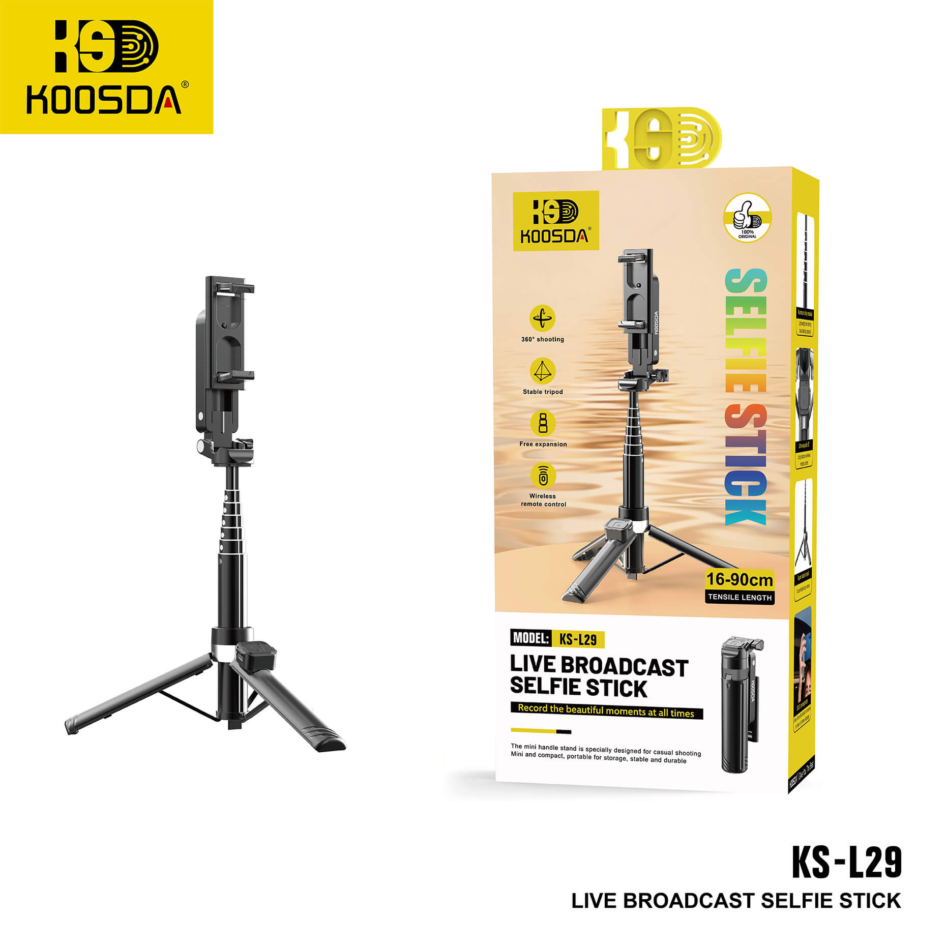 KS-L29 Mini Selfie stick 90cm