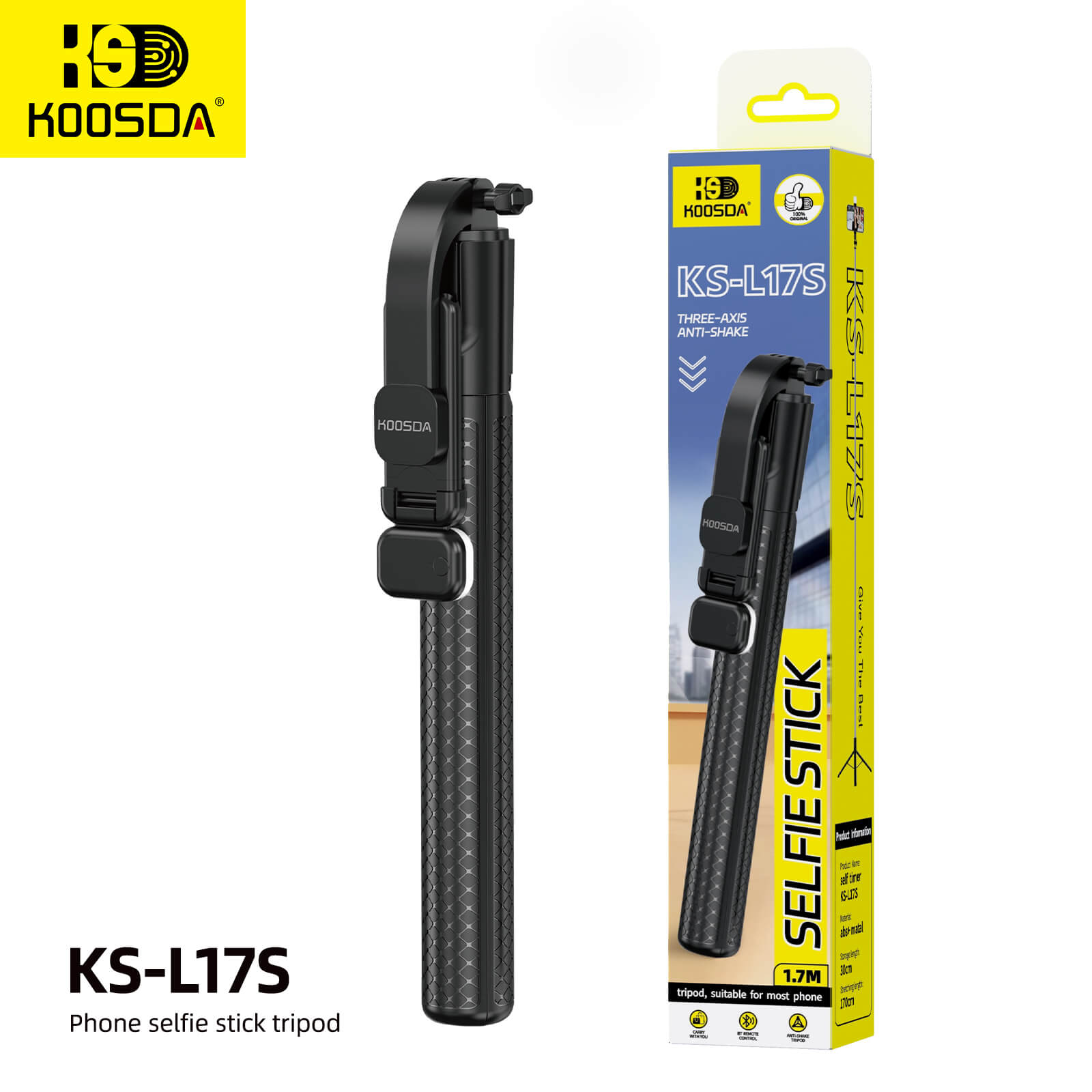 KS-L17S (Fill Light) Selfie Stick Tripod Balance Handle 1.7M Reinforced Tripod